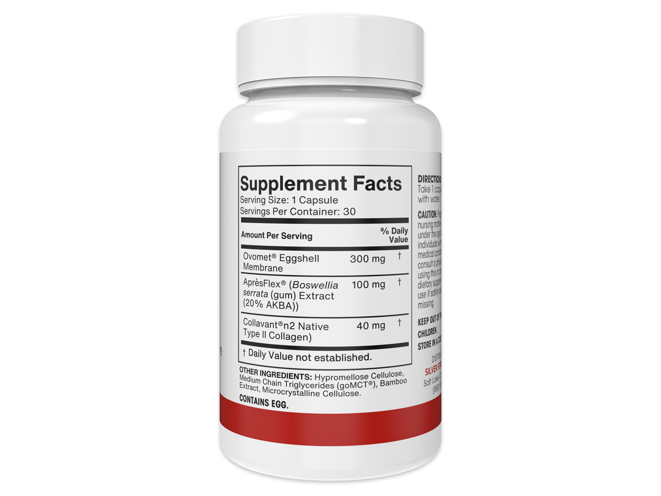 Joint Complex bottle showing the Supplement Facts panel